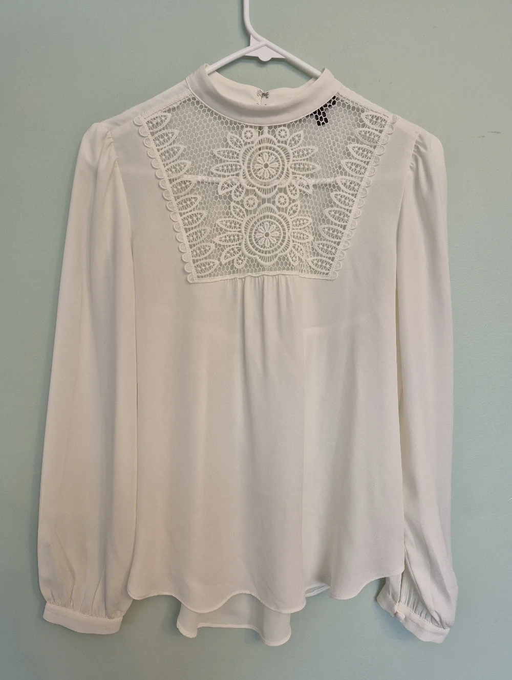 Express Women's Feminine Boho Coastal Cowgirl White Lace Blouse Size XS/S - Picture 2 of 7